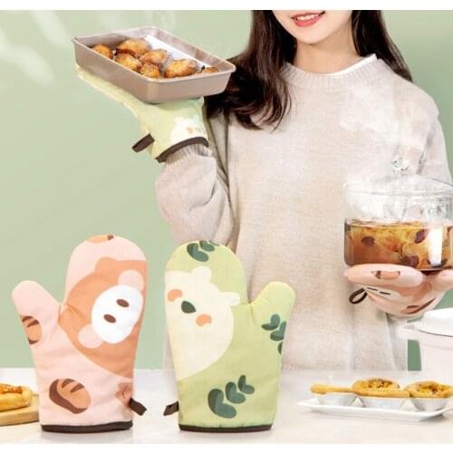 Silicone Oven Gloves Anti-scalding Insulation Cooking Microwave Gloves Baking BBQ Kitchen Gloves Household Protection Supplies