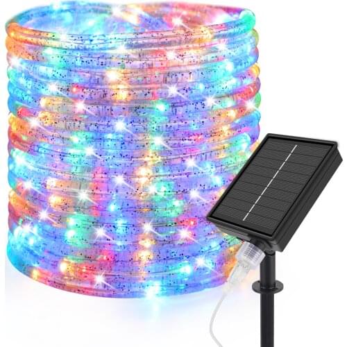 Solar String Lights, Speclux 10M/33ft 200 LEDs Outdoor Rope Lighting, Waterproof 8 Modes Tube Light Copper Wire Fairy Lights