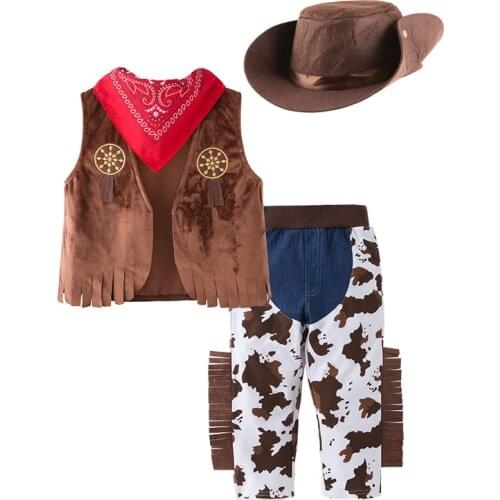 Umorden Toddler Baby Boys Cow Boy Cowboy Costume Cosplay Outfit for Kids Child Fantasia Party Purim Halloween Fancy Dress