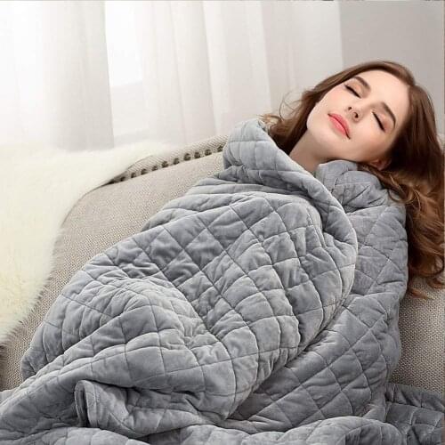 Polyester Adult Weighted Blanket Quilt Sleep Helper for Anxiety Insomnia Stress Set Bedspread Plush Cover for Bed Sofa Warm