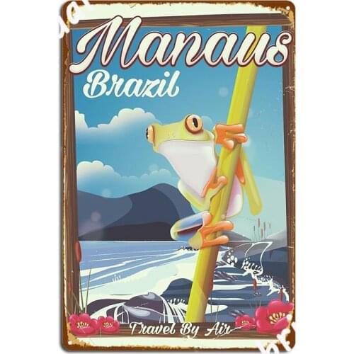 Manaus Brazil Vintage Travel Poster Metal Sign Club Party Party Wall Decor Vintage Tin Sign Poster