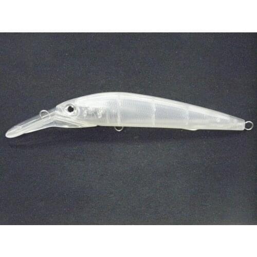 WLure 17cm Large Size Minnow Unpainted Clear Lures 10 lures per Pack Deep Diving with 5 Meters Saltwater Fishing UPM511