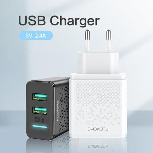 Mobile Charger EU 2.4A Charging Head 5V2.4A Fast Charging Adapter Dual USB 2Ports For Phone Tablet