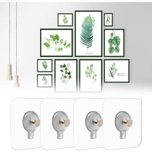 1 Set Wall Picture Hook Punch-Free Non-Marking Hook for Photo Frame Hole Hanging Stickers Wall Paste Tack Picture Hanging Kit