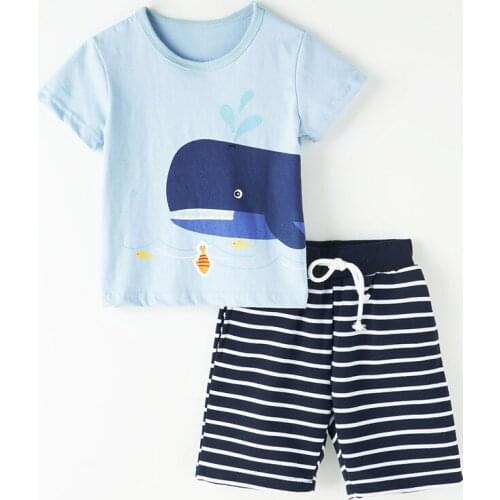 100% Cotton Short Sleeve Cartoon Tees t-shirt Shorts Pants Outfits Summer Baby Boys Clothes Sets Bebe Kids Infant Children Suits