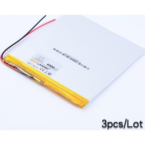 3pcs 3194105 3.7V 4300mAh Rechargeable li-Polymer Li-ion Battery For Bluetooth Notebook Tablet PC electronics safety power bank