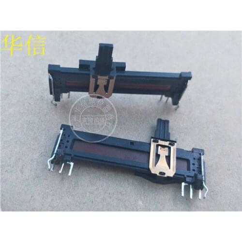 4pcs for ALPS straight slip potentiometer B50K / 45MM equalizer double potentiometer 50KBx2 / handle length 10MM with midpoint