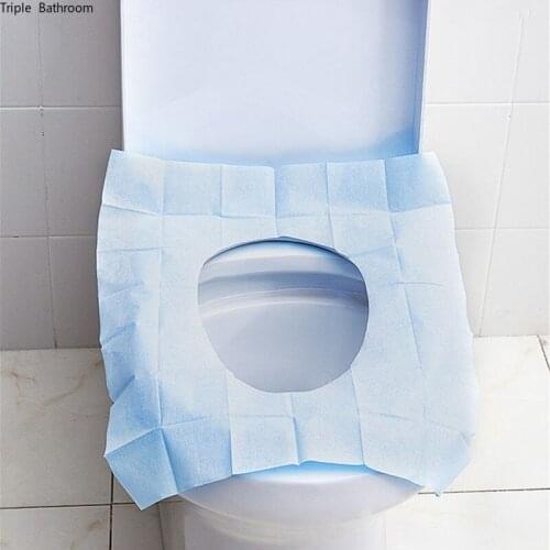 50pcs/set Household Disposable Toilet Cushion Travel Health Hotels Universal Toilet mat Sticker Seat Cover Bathroom Accessiories