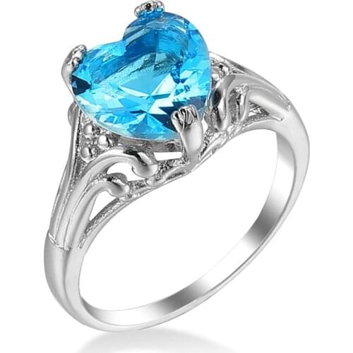 Bohemian Big Rings For Women Vintage minimalist Jewelry Female heart zirconia Finger Ring mom Rings Free Shipping