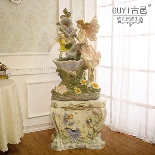 Large European style fountain water creative home decoration living room feng shui ornaments aquarium humidifier business gifts