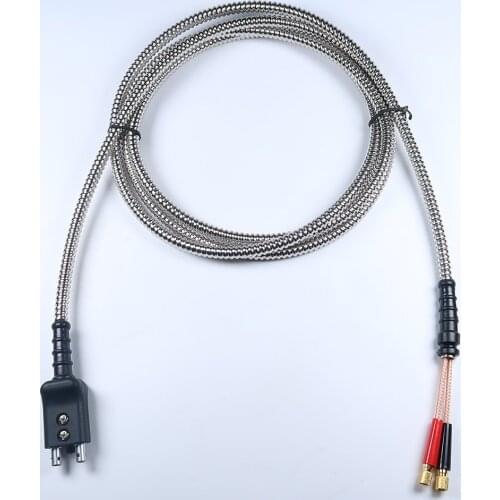 Armored ultrasonic cable / UT cable for flaw detector plug lemo 00 to DUAL Microdot EQUV.KrautKramer Style