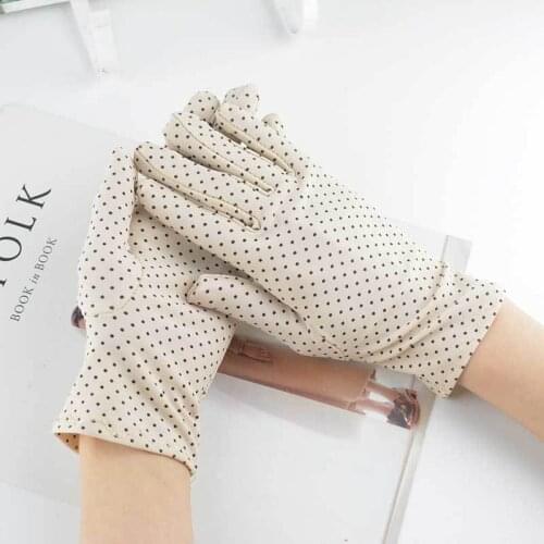 Black Grey Red Beige Coffe Wrist Length Dot Mittens Drving Short Gloves Courtesy Summer Gloves For Wedding Dinner Parties Gants