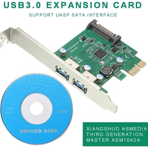 For Windows 2003/XP/Vista/7 1pc Dual USB 3.0 PCI-E Expansion Card 5Gbps High Speed Data Transfer Adapter Pohiks