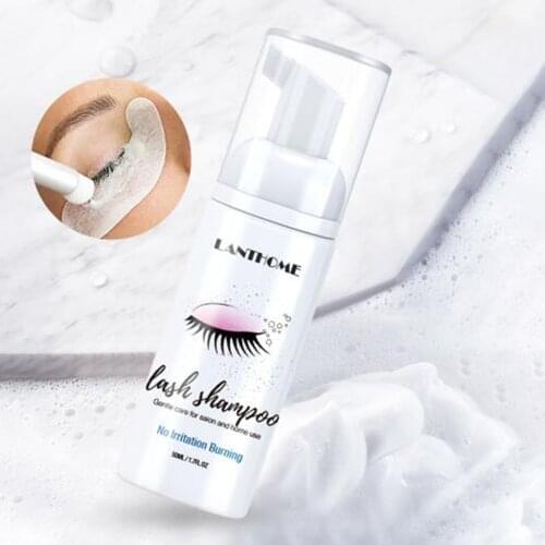 Eyelash Extension Shampoo 50ml Lash Eyelid Foam Foaming Cleanser Gentle Formula for Remove Eye Makeup Salon Home