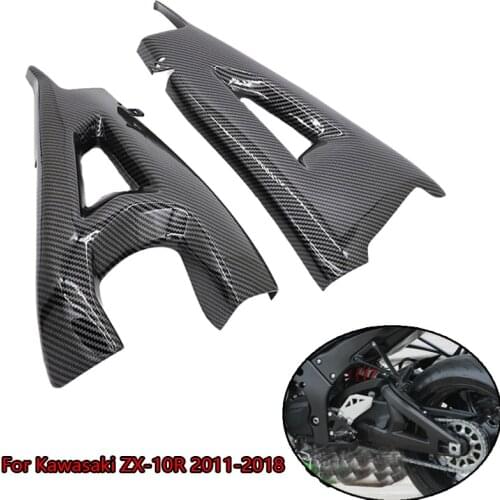 ForKawasaki ZX10R ZX-10R 2011-2018 2017 ZX 10R ABS Plastic Black Carbon Fiber Swing Arm Cover Swing Arm Protector