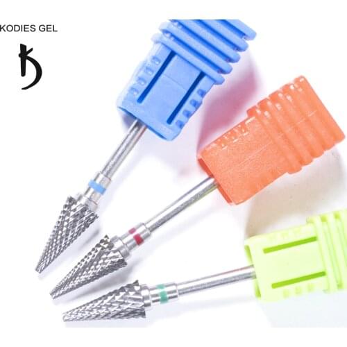 KODIES GEL Cuticle Drill Bits Stepped Sharpening Milling Cutter Nails Grinder Accessories for Manicure Acrylic Polish Remover