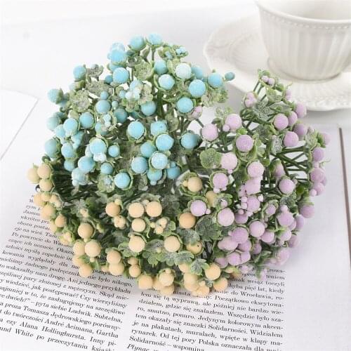 6Pcs Artificial Flowers Berry Gypsophila Bouquet DIY Home Cabinet Decor Bride Wedding Hotel Party Decoration Flower Wall Crafts