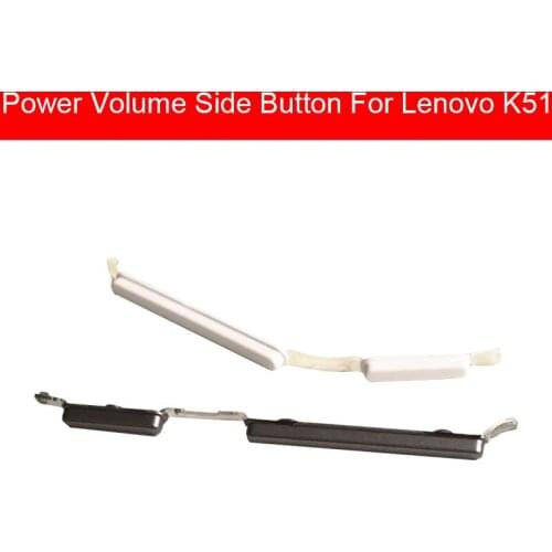 Volume Up Down + Power On Off Buttons For Lenovo K51 White & Silver Side Keypad Buttons Flex Cable Repair Replacement