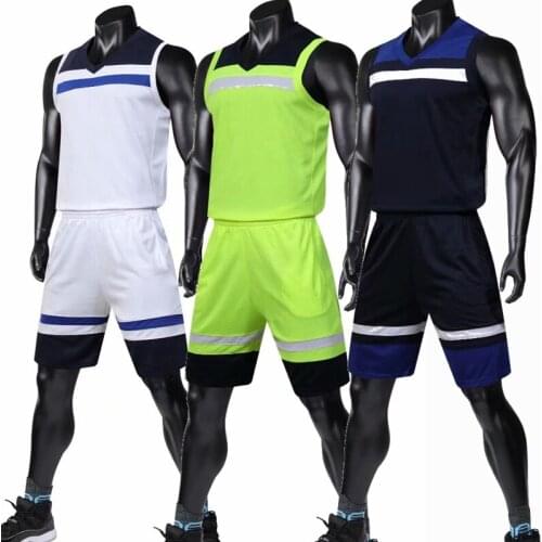 Men Basketball Uniforms Set Mens Sports Suits Quick Dry Custom Mens Cheap College Throwback Basketball Team Game Jerseys set