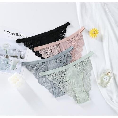 Sexy Women Underwear High Quality Lace Panties Seamless Transparent Underwear Solid Low-Rise Lingerie Underpants Women Pantys
