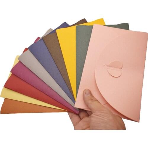10PCS 17.5*11cm Colorful Envelope Self-locking Buckle Cute Handmade Paper Envelopes Wedding Invitations Card Stationary Gift