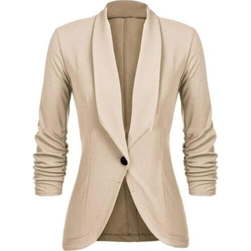 Lightweight Chic Lapel Open Front Suit Jacket Autumn Winter Blazer Open Front for Dating