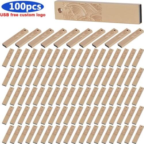 New metal 100pcs free logo 128gb 8gb 4gb USB flash disk 32GB 64GB 16GB Pendrive USB 2.0 Memory Stick USB Flash Drive cle usb