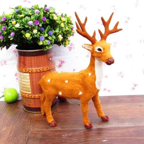 About 15x21cm simulation deer fur model Christmas ornaments scene layout prop decoration gift h1262