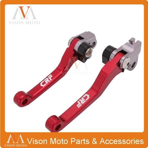 Motorbike Billet Pivot Brake Clutch Levers with "CRF" Logo For Honda CRF250R CRF450R CRF250X CRF450X 250R 250X 450R 450X 04-17