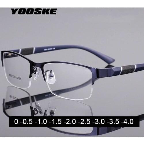 -1 -1.5 -2 -2.5 -3 -3.5 -4 -4.5 -5 Myopia Glasses Men Retro Metal Frame Square Students Myopia Glasses Frame For Women 2021