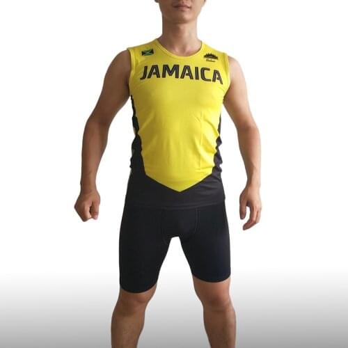 Customizable Usain Bolt Final Battle Badiace Man Fast Running Seperate Piece Speed Suit Professional Athlete Track Field Singlet