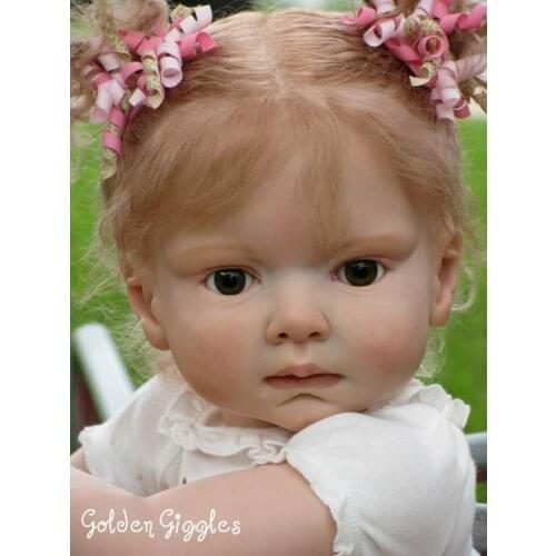 NPK 28Inch Huge Toddler Reborn Doll Kit Leontyne with Bent Leg Doll fresh color Kit with Body Included