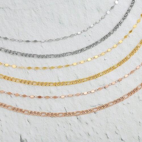 Wholesale Basic Double layer Choker Necklace Stainless Steel Clavicle Chunky Chain Necklace 10pcs/lot