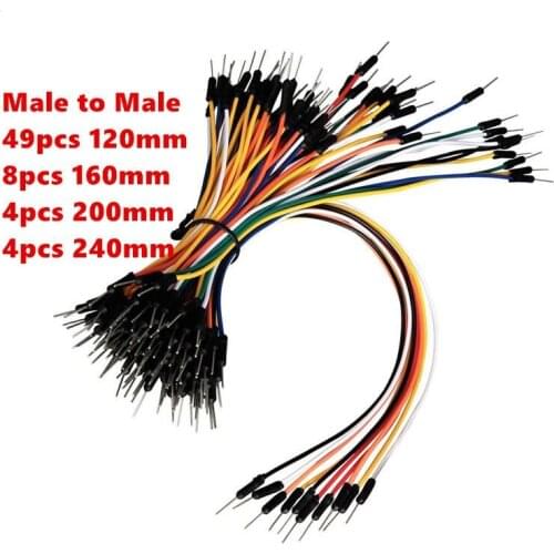 65 pcsDupont lines Breadboard Jumper Wire 12cm/16cm/20cm/24cm Solderless Breadboard dupont Cables Male to Male for Arduino kit