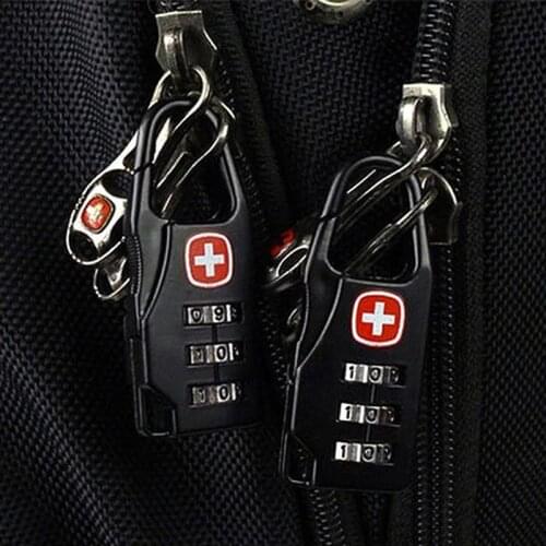 Portable Alloy Mini Lock Padlock Outdoor Travel Luggage Zipper Backpack Handbag Safe Anti-theft Combination Code Number Lock