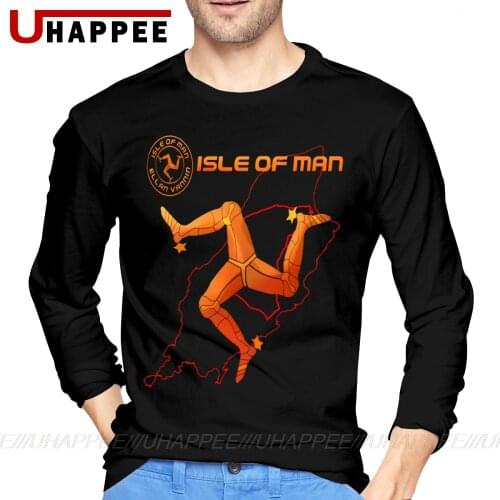 Custom Motorcycle Isle Of Man TT Logo Tshirts Men Fathers Birthday Gift Men O Neck Custom Cotton Long Sleeve Plus Size T-shirt