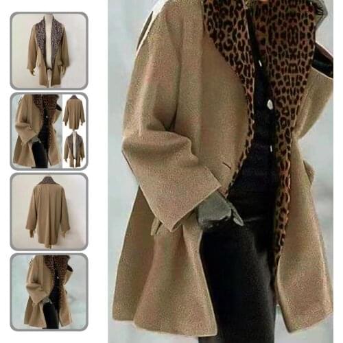 Casual Coat Long Sleeve Stylish Mid-Length Thick Warm Elegant Woolen Coat