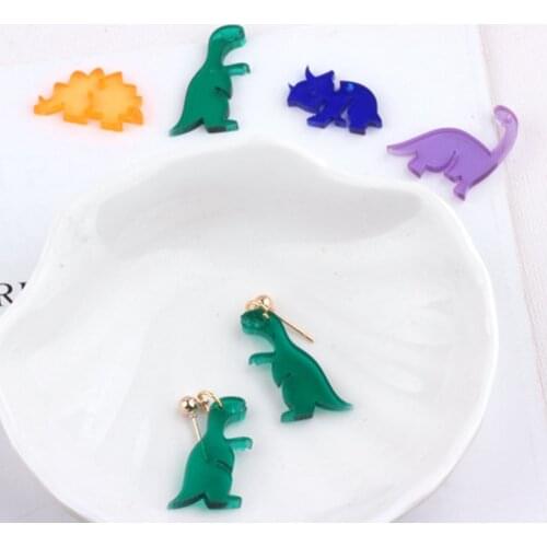 Acrylic Resin Transparent Dinosaur Tyrannosaurus Cartoon Charms 10pcs/lot For DIY Fashion Jewelry Making Finding Accessories
