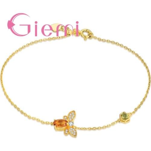Drop Shipping Gold Color Animal Bee Charms Design Bracelet For Women Lobster Birthday Bijoux Jewelry Wholesale