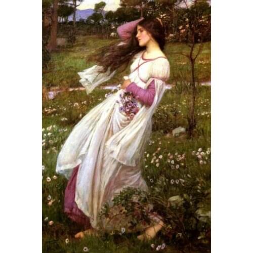 GIRL LADY WINDFLOWERS 1903 WIND FLOWERS Art Film Print Silk Poster Home Wall Decor 24x36inch
