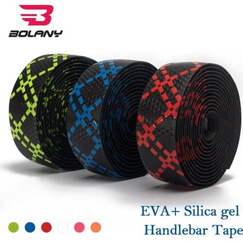 Bolany Bike Silicone Handlebar Tape 1 pair With Bar Plugs Soft Anti-slip Silica Gel EVA Belt Cork Road Bicycle Accessories