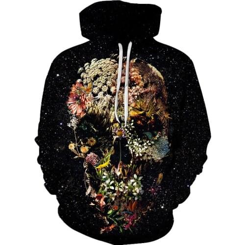 2021 Skull Hoodie Men Boys Hoodie Women Sweatshirt Ladies Full Print 3D Skull Hip Hop Street Wear Pullover Top