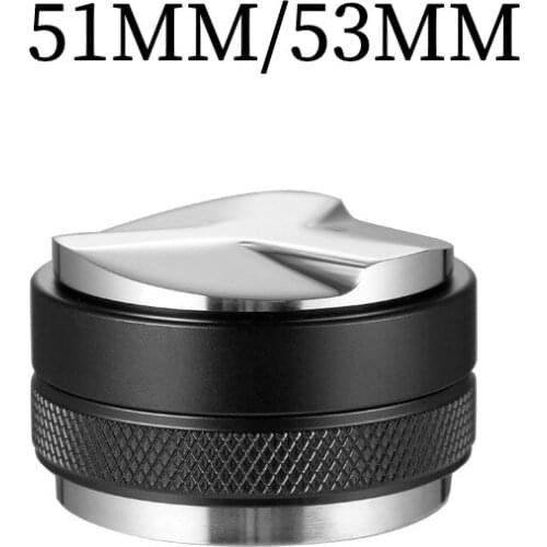 Three Leaf Macaron Coffee Powder Press Two-in-one Double-head Anti-slip 51/53mm Cloth Powder Adjuster Height Flat Bottom