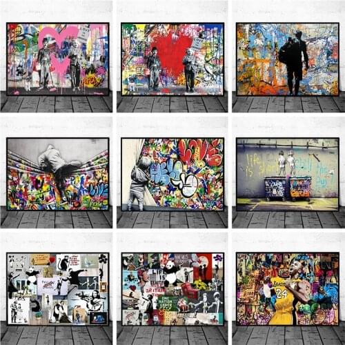 Street Graffiti Art Banksy Pop Art Canvas Painting Cuadros Posters Wall Art for Living Room Home Decor