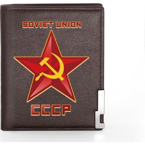 Large capacity wallet New mens short Wallet casual fashion Retro Classic Soviet Union Printing wallet