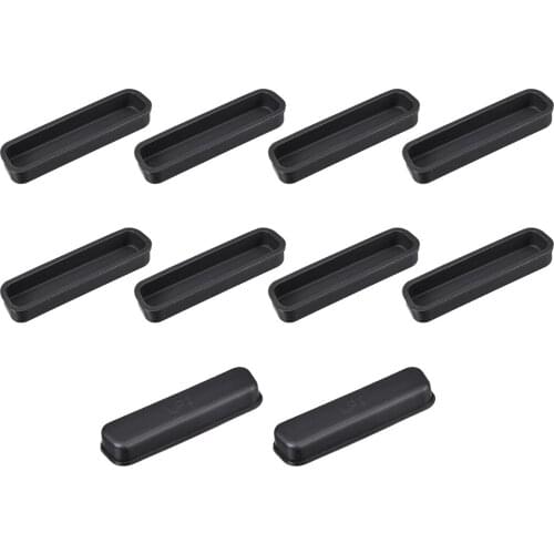 Uxcell 10pcs LPT DB-25 Silicone Protectors Port Parallel Printer Anti Dust Cap Cover 38mmx8mmm Black