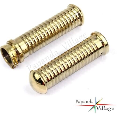 1" Solid Brass CNC Aluminum 25mm Hand Bar Grips Motorcycle Rough Crafts Handle Grip for Harely Softail Dyna Chopper Bobbers