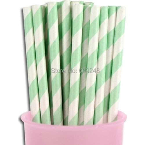 100pcs Mixed Colors Vintage Biodegradable Decorative Bulk Party Mint Paper Straws,3 Days Fast Delivery on Orders over $100