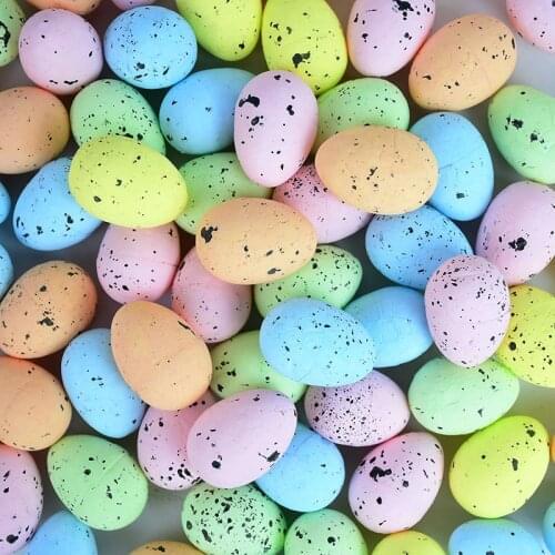 20pcs Painted Foam Eggs Birds Chicken Pigeon Eggs Happy Easter Decoration Egg Props Easter Party Supplies Kids Toy Festival 2021
