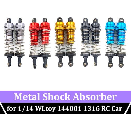 Aluminum 2PCS RC Shock Absorbers Front&Rear Shock Absorber Upgrad Part for 1/14 WLtoy 144001 1316 RC Car Crawler Short Truck